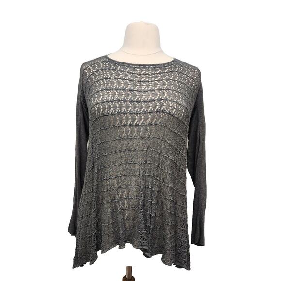 Grace & Lace Long Sleeve Lightweight Crochet Viscose Hi Lo Tunics, Size Large - Picture 1 of 9